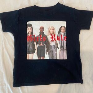 Girls Rule Black Kids T-Shirt